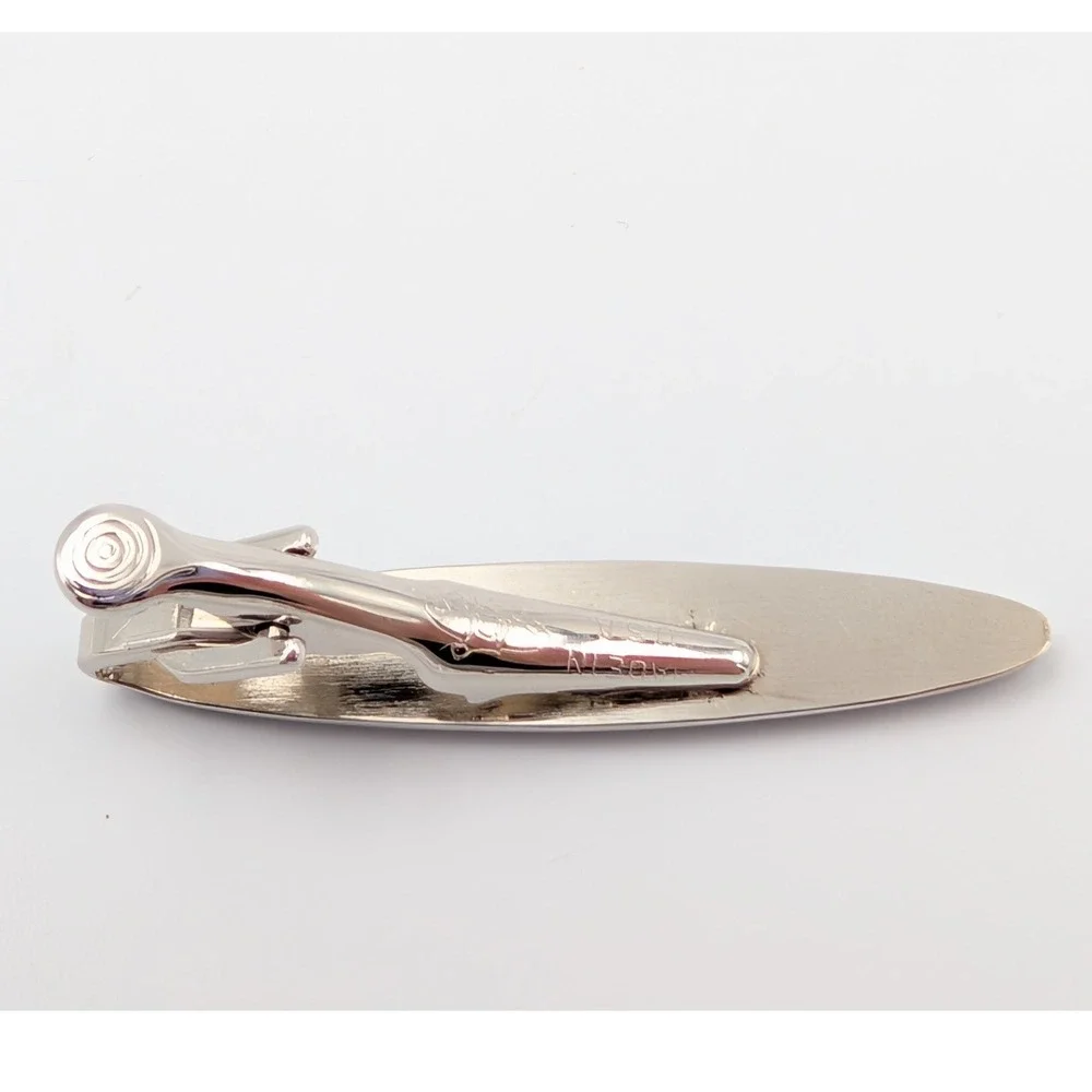 Vintage Foster Tie Clip Silver Tone Rhinestone Mens Formal